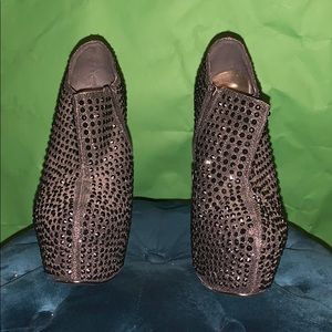 Black platform studded booties